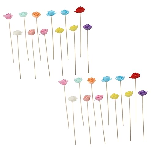 Holibanna 24pcs Aromatherapy Flowers Rattan Volatile Rods Diffuser Aromatherapy Scented Oil Diffusers for Home