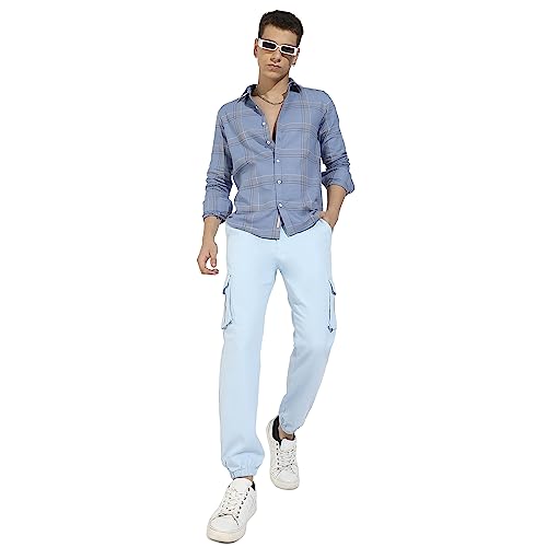 Image of CAHOOT Men's Button Up Regular Fit Shirt for Casual Wear | Regular Sleeve | Spread Collar | Button Closure | Shirts Crafted with Comfort Fit for Everyday Wear