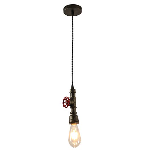 Injuicy  Lámparas de estilo vintage retro  LED E27 Edison  Lámpara colgante de cristal para techo, pantalla tipo bombona  Ideal para comedor, cocina, habitación, restaurante, decoración del hogar