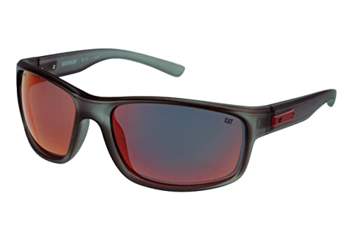 CAT 8019 Rectangular Polarized High Wrap Sunglasses for Men, 63 mm, UV400 Protection