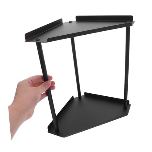 Estante de baño de esquina resistente organizador metálico doble para cosméticos 6