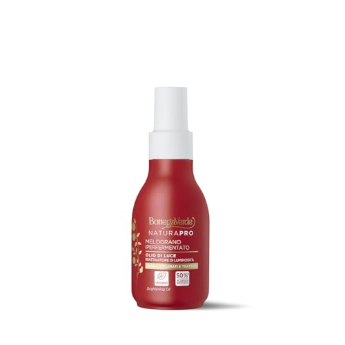 Bottega Verde - Olio Spray per Capelli Natura Pro, per Capelli Colorati o Trattati, 150 ml, Riattivatore di Luminosità con Iperfermentato di Melograno, Azione Ravvivante e Anticrespo