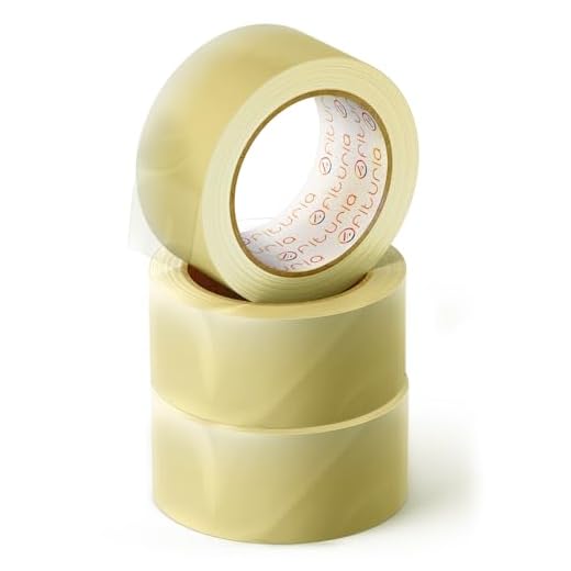 OFITURIA Lot de 3 rouleaux de ruban adhésif transparent pour emballage de cartons d'expédition et de déménagement 36 cm x 60 m