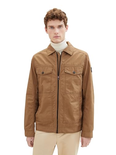TOM TAILOR Herren Casual Blouson Übergangsjacke aus Baumwolle, 15078 - Otter Brown, M – Ansicht 1