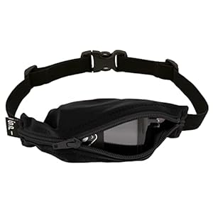 SPIbelt Kids Pocket Belt, Expandable Pocket, Adjustable Waist, No Bounce, No Logo Band, Black with Black Zipper