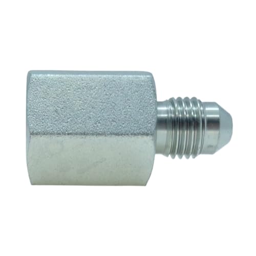 Image of 1 Piece 1 /4 inch (7 /16-20) Male JIC X 1 /4 inch Female NPTF, 37 Flare to Pipe Adapter Hydraulic