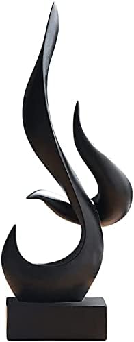 Resin Art Statue Minimalist Figurines Abstract Sculpture Desk Table Sculpture Ornaments for Home Bedroom Living Room Garden Office - Black
