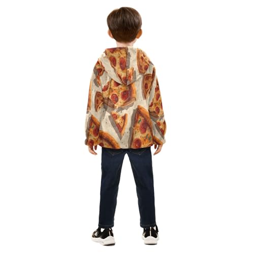 Pizza Slices with Colorful Sprinkles Toddler Fleece Jacket Girl Boys Hooded Fleece Jacket Coat Warm4