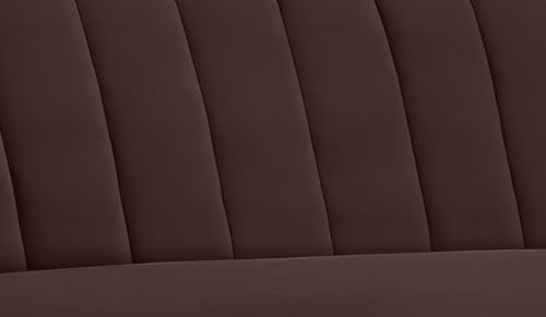 Image of AMATA Marino Solid Wood 3+2 Seater Brown Suede Velvet Fabric Sofa Set with Two Cushions Perfect for Home Office Guests Living Room (04 Brown, 3+2 Seater)(03 Year Warranty)