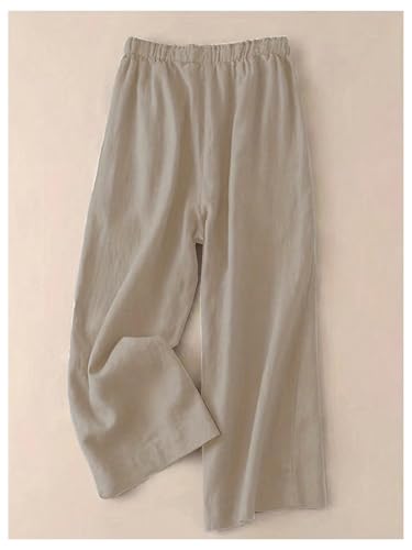 SOLY HUX Women's Wide Leg Pants Elastic Waist Bowknot Baggy Casual Long Trousers2