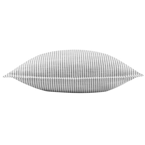 Coussin Rempli De Plumes 45x45 Gris Rayures Classiques Coton - 4