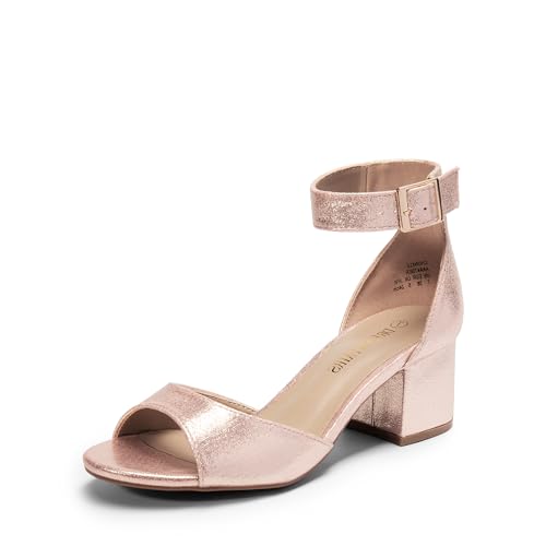 Image of DREAM PAIRS Women's Chunky Heel Sandal | 2.2 inch chunky block heels,open toe with ankle strap buckle, classic comfortable heeled sandals,wedding party dress shoes
