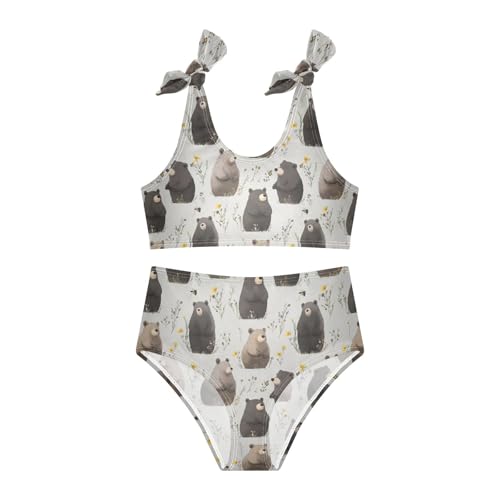 KLL Girls Swimsuit Bikini Set Cute 2 Piecing Bathing Suit with Adjustable Strap3