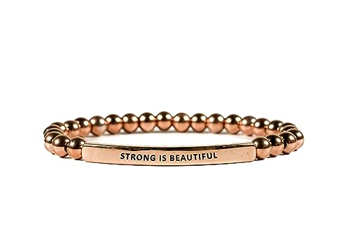 THE INSPIRATION CO. Hope Collection Unisex Stretchable Bracelets (STRONG IS BEAUTIFUL)