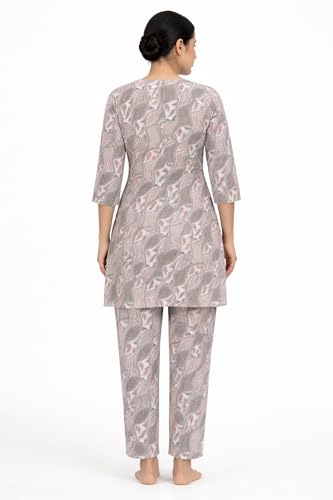 Image of Duchess Women's Pure Cotton Printed Long Length Night Suit Set
