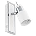 Produktbild EGLO LED Wandlampe Davida, Wandleuchte, Wandstrahler aus Metall in Chrom, Weiß, Wohnzimmerlampe, Lampe mit Schalter, Spot inkl. GU10 Leuchtmittel, warmweiß