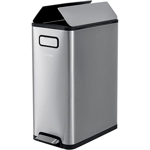 Caneca rectangular con pedal de acero inoxidable 12 galones