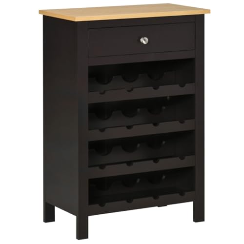Soporte para 16 botellas de vino con mesa y cajón miniatura 1