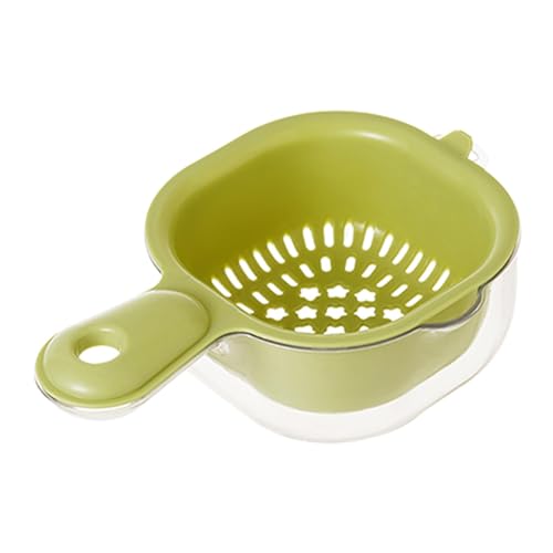Cuchara escurreidora de pasta compacta, tamiz grande para pasta con asa, colador de pasta profunda, colador de malla fina, cuchara coladora de pasta con mango largo para uso doméstico