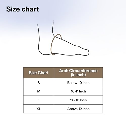 FOVERA Plantar Fasciitis Gel Arch Support Cotton Sleeves Pair for Foot Pain, Fallen Arches, Achy Feet Problems for Men and Women (Black, S Size, 1 Pair)