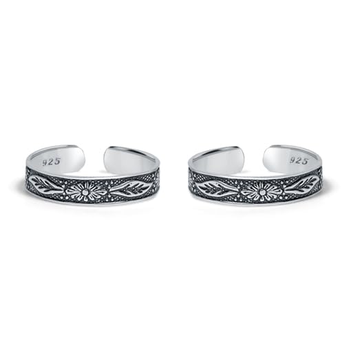 raajraani Pure 925 Sterling Silver Thumb Toe Ring for Women | Bagheecha Thum Toe Ring | Oxidised Finish, No Stone | Gift for Her (7 gms)-picture-20