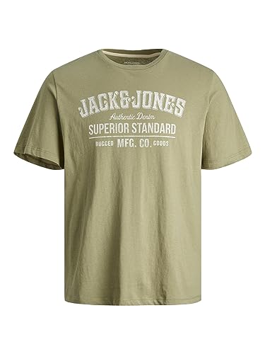 Jack & Jones Jjejeans tee SS O-Neck Noos 23/24 Camiseta, Verde Aceite, M para Hombre