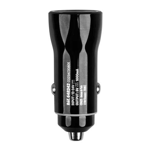 TURBOCAR - Chargeur USB Prise Allume Cigare, Chargeur 12v Voiture - Chargeur Allume Cigare USB - avec 1 Port USB-C - Tension d'entrée 12v/24v - Tension de Sortie 5v 1000mA - Couleur: Noir - Pratique