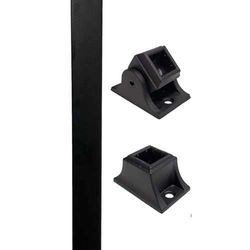 Balustre en fer 1,27 cm noir avec fixations pivotantes et plates pour garde-corps
