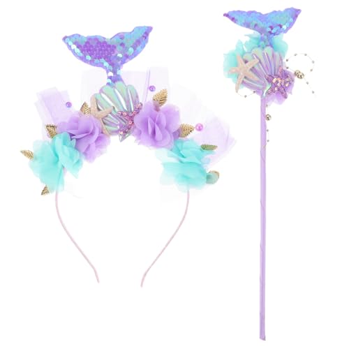 Bandeau sirène à paillettes scintillante et accessoires cosplay pour filles