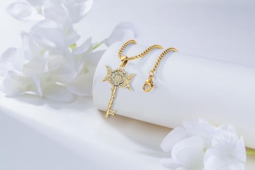 Hecate Key Necklace Hekate Triple Moon Goddess Pentagram Wheel Key Pendant 925 Sterling Silver Hecate Wiccan Pagan Magic Witchcraft Tetragrammaton Amulet Jewelry Gifts for Women Men4