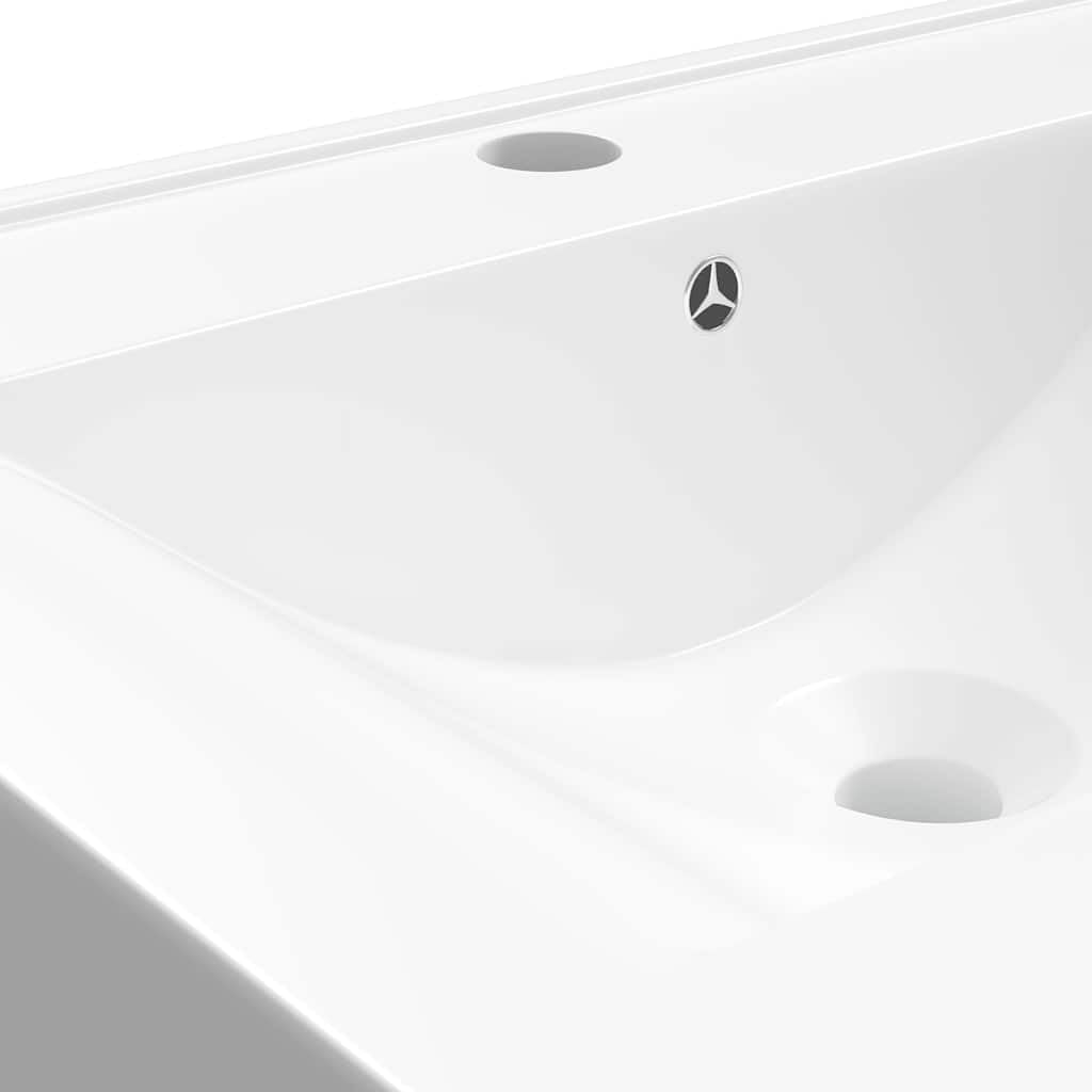 vidaXL Lavabo de cerámica rectangular con orificio de grifo 60x46 cm