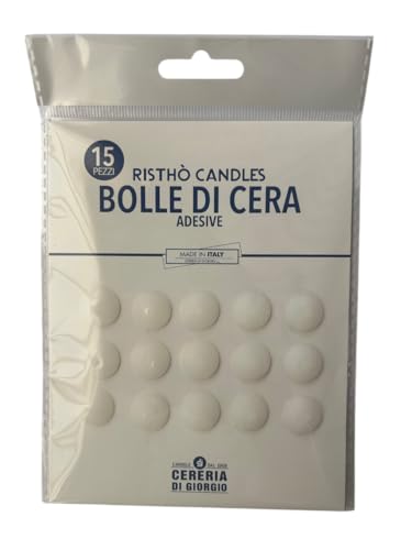 Cereria Di Giorgio - 15 burbujas de cera adhesivas - Ideal para fijar las velas en los candelabros