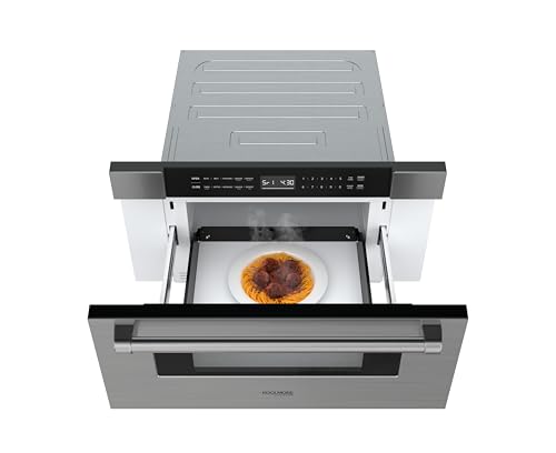 Image of KoolMore Reserve 30 in. 1.2 cu. ft. Microwave Drawer with 10 Power Levels, Sensor Cooking, Melt, Defrost, Bake, Roast, Broil, Timer, Express Cook, 1500 Watts, UL Certified in Black Stainless-Steel