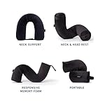 Brookstone Free Form Travel Pillow - Lightweight Flexible Memory Foam Travel Neck Pillow for Sleeping, Car, Airplane & Travel Support, Size: One Size, Black - Image 4