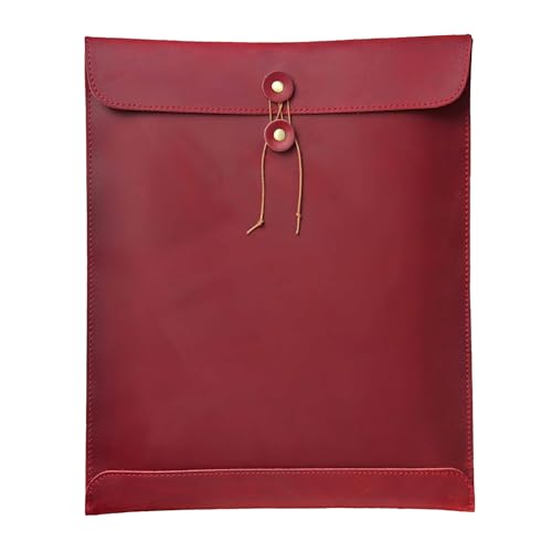Pochette en cuir pour ordinateur portable avec sa fermeture à cordon