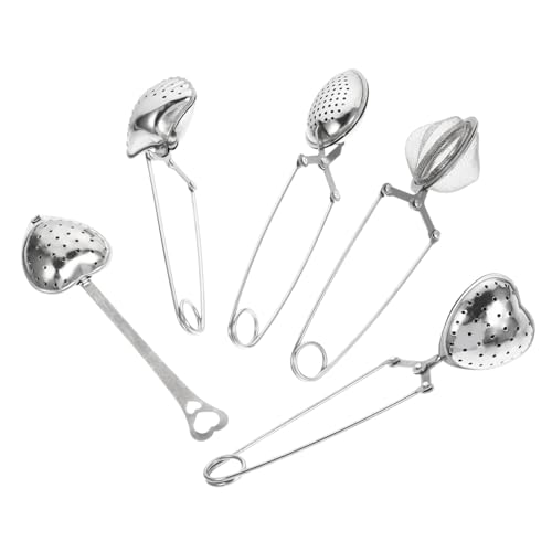 Cabilock 2 Juegos 5 Piezas Fuga De Té Colador De Té Infusor De Té De Hojas Colador Del Infusor Filtrar Pinzas De Filtro De Té Infusor Difusor De Té Para Té Suelto Acero Inoxidable 304
