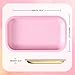 PYSEA Large Metal Tray with Magnetic Lid, Decorative Tray, Ideal Storage for Home or Travel, 10.6 x 6.3 Inches (Pink)