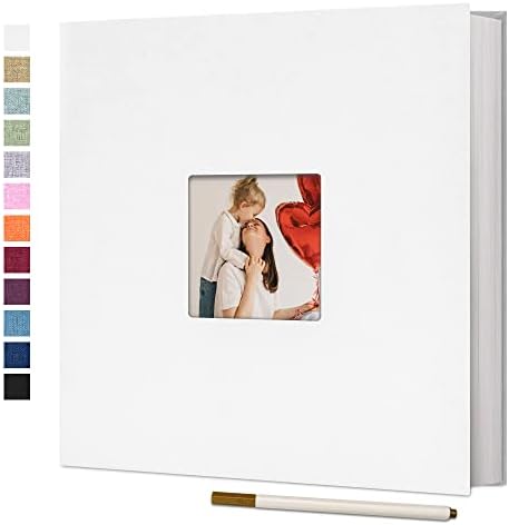 Vienrose Large Photo Album Self Adhesive for 4x6 8x10 10x12 Pictures Scrapbook Album DIY 40 Blank Pages with A Metallic Pen