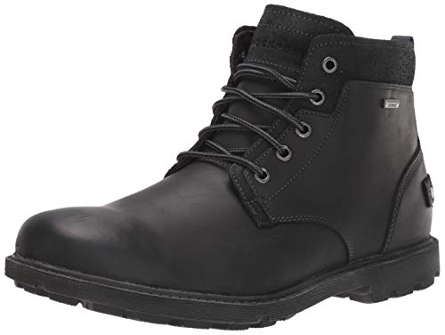 Rockport Men's Rugged Bucks II Chukka, Black Leather/Suede, 9 M US