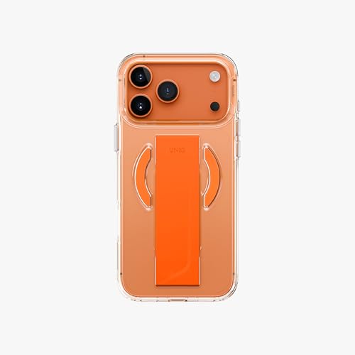 Coque iPhone 17 Pro Max pour photographe nomade avec support et sangle orange