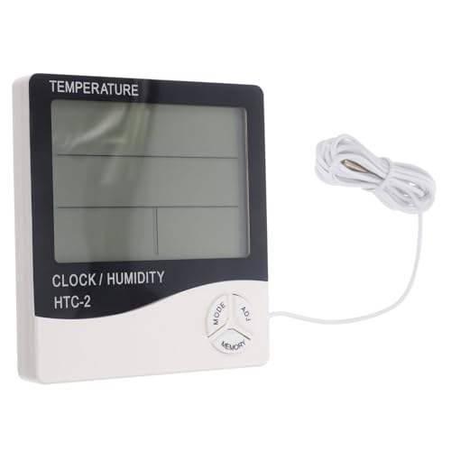 Happyyami LCD Digital Fish Tank Thermometer Aquarium Hygrometer Dual Temperature Display Plastic Material Large Screen Home Office Use Random Color