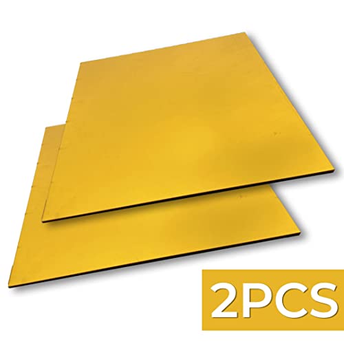 Image of 2PCS 12x12 Acrylic Mirror Sheet Mirror Cast Acrylic Sheet 1 /8 for Laser CO2 with Film Masking for Design DIY Craft Adhesive Plate Gold