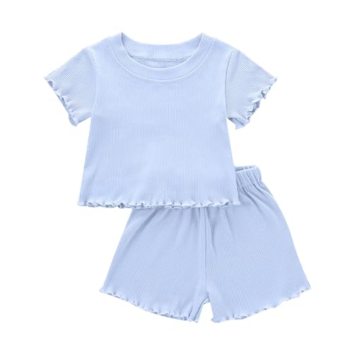 Image of Toddler Girl Clothes Summer Outfit Short Sleeve Shorts Set 12M-5T
