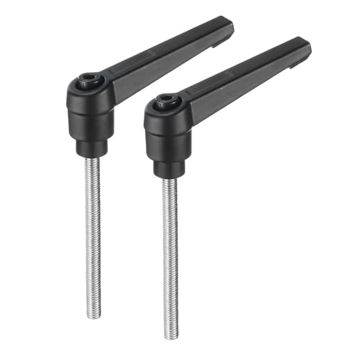 uxcell 2pcs Adjustable Clamping Lever Handle M5x55mm Stainless Steel Black
