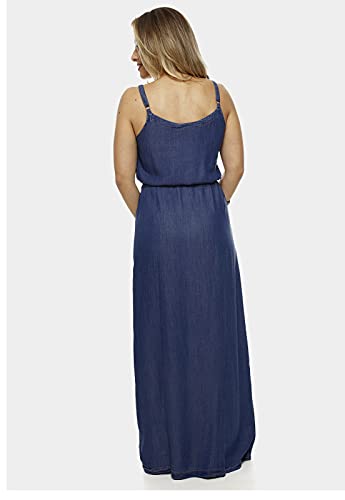 Vestido Longo Jeans Sob de Amarrar com Botões
