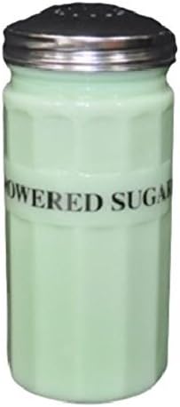 G3367JPS Jadeite Green Glass Panel Pattern Jadite Spice Jar Shaker - Powered Sugar