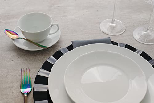 Estojo com 6 xícaras de café com pires. Modelo redondo izabel.branca. Fabricado pela porcelana schmi