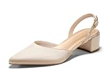 Coutgo Womens Low Chunky Heels Slingback Closed...
