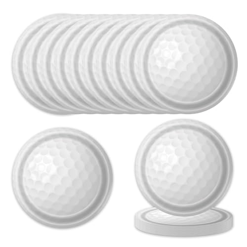 Toyhood 20pcs Golf Ball Party Paper Plates, Sports Theme Party Tableware Set, Football Tableware Dinner Plates, Soccer Paper Plates, Kids Birthday Decoration Party Accessories (Grey)