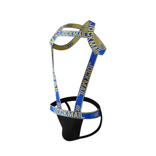 Harnais Homme Le Sport Bandoulière avec Homme Jock Bracelet Fitness One-Piecs Harnais Homme Avec Jockstrap Combinaison De Corps (FR/ES, Alpha/lettres, TG,...
